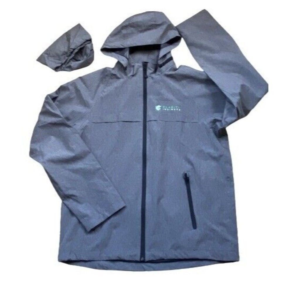 Port Authority Men’s Windbreaker Jacket Hooded Gray Clarity Insights Sign New